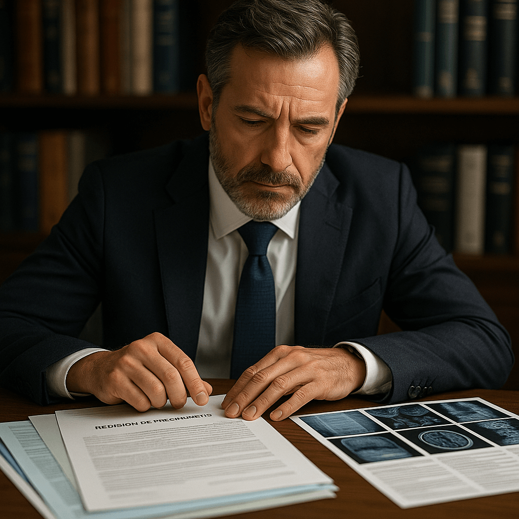 Abogado preparando un caso