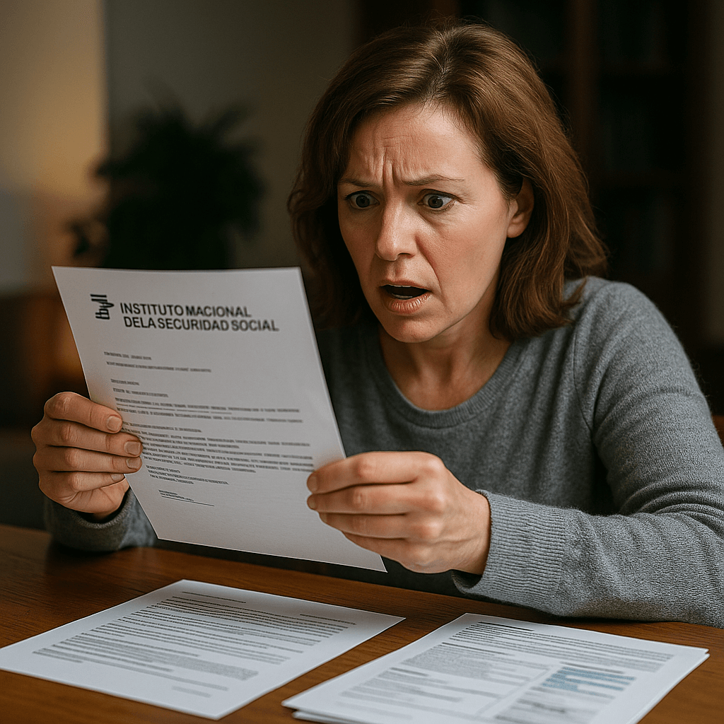 Mujer enfadada por retirada injusta de incapacidad