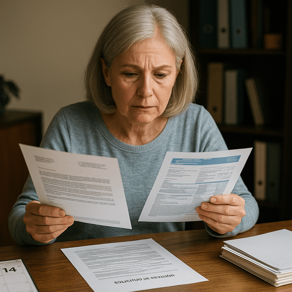 Mujer revisando su grado de incapacidad
